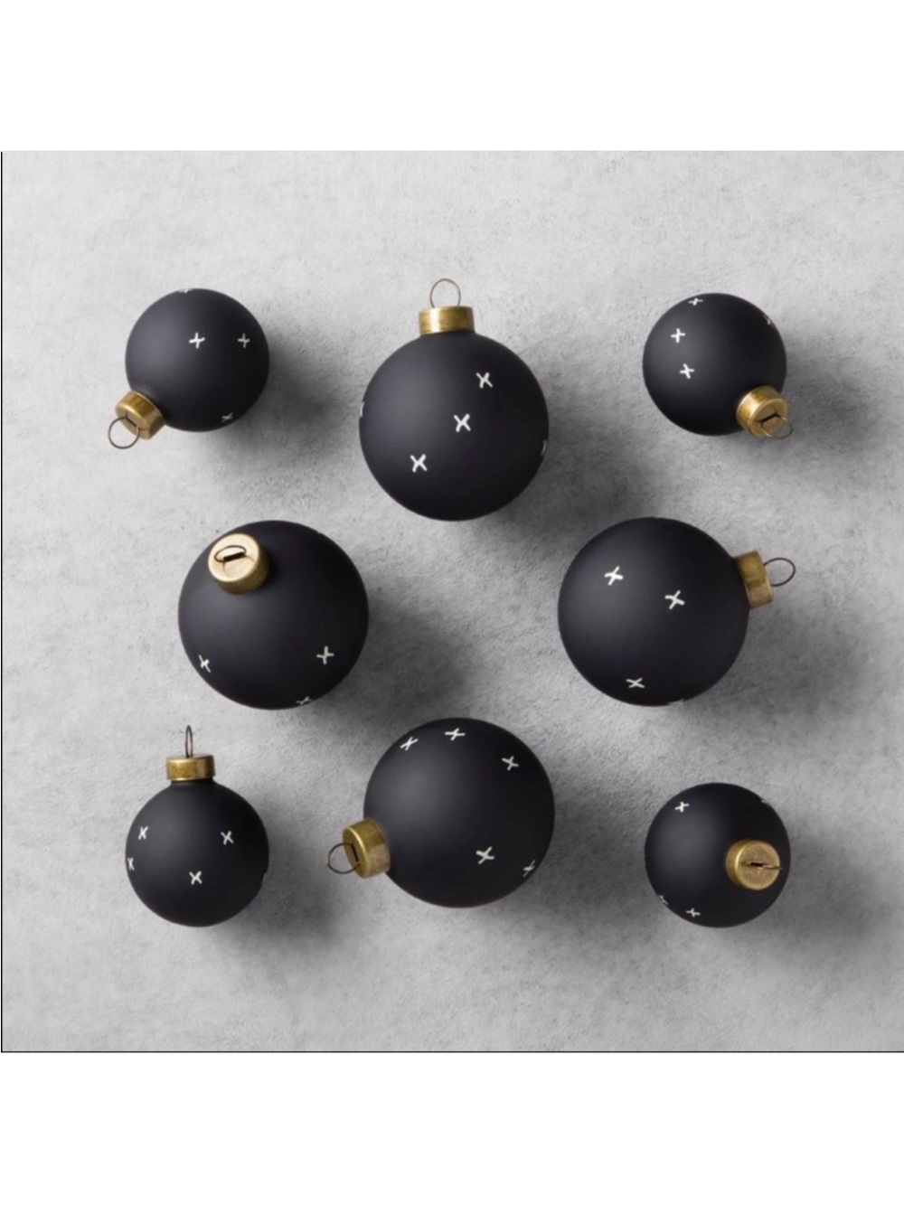 Hearth and Hand by Magnolia Christmas Matte Black X Ornaments Bulbs NEW IN BOX